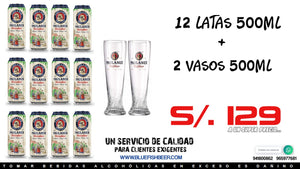 Pack | 12 Latas | 2 Vasos |