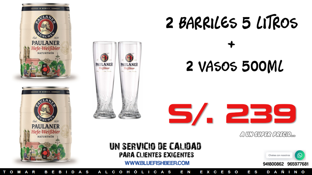 Pack | 2 Barriles | 2 Vasos |